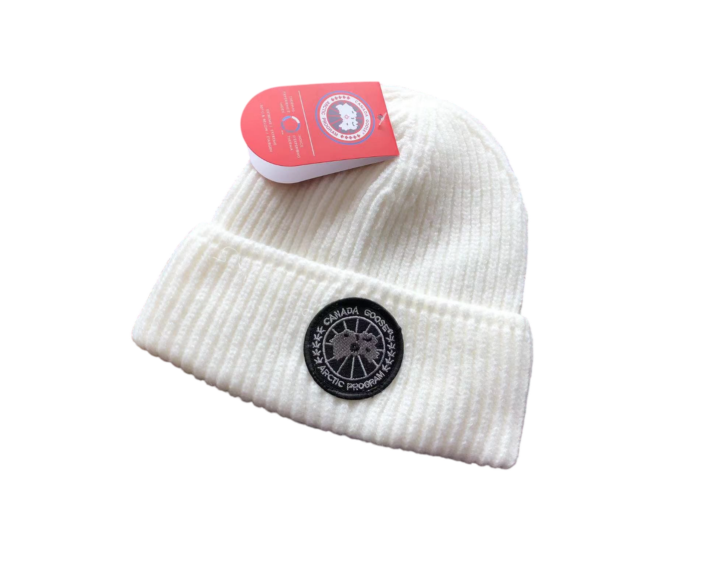 Canada Goose Beanie - (WHITE/BLACK)