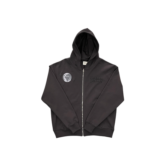 Broken Planet Spider Zip Hoodie - (BLACK)