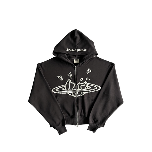 Broken Planet Classic Zip Hoodie - (BROWN/WHITE)