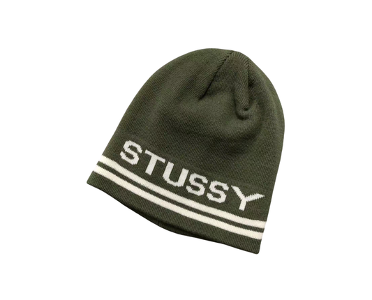 Stussy Striped Beanie - (OLIVE)