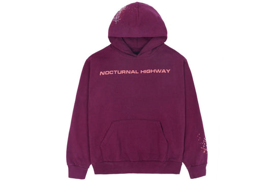 Sp5der Nocturnal Highway Hoodie - (DARK PURPLE)