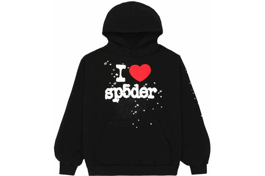 Sp5der Heart Souvenir Hoodie - (BLACK)