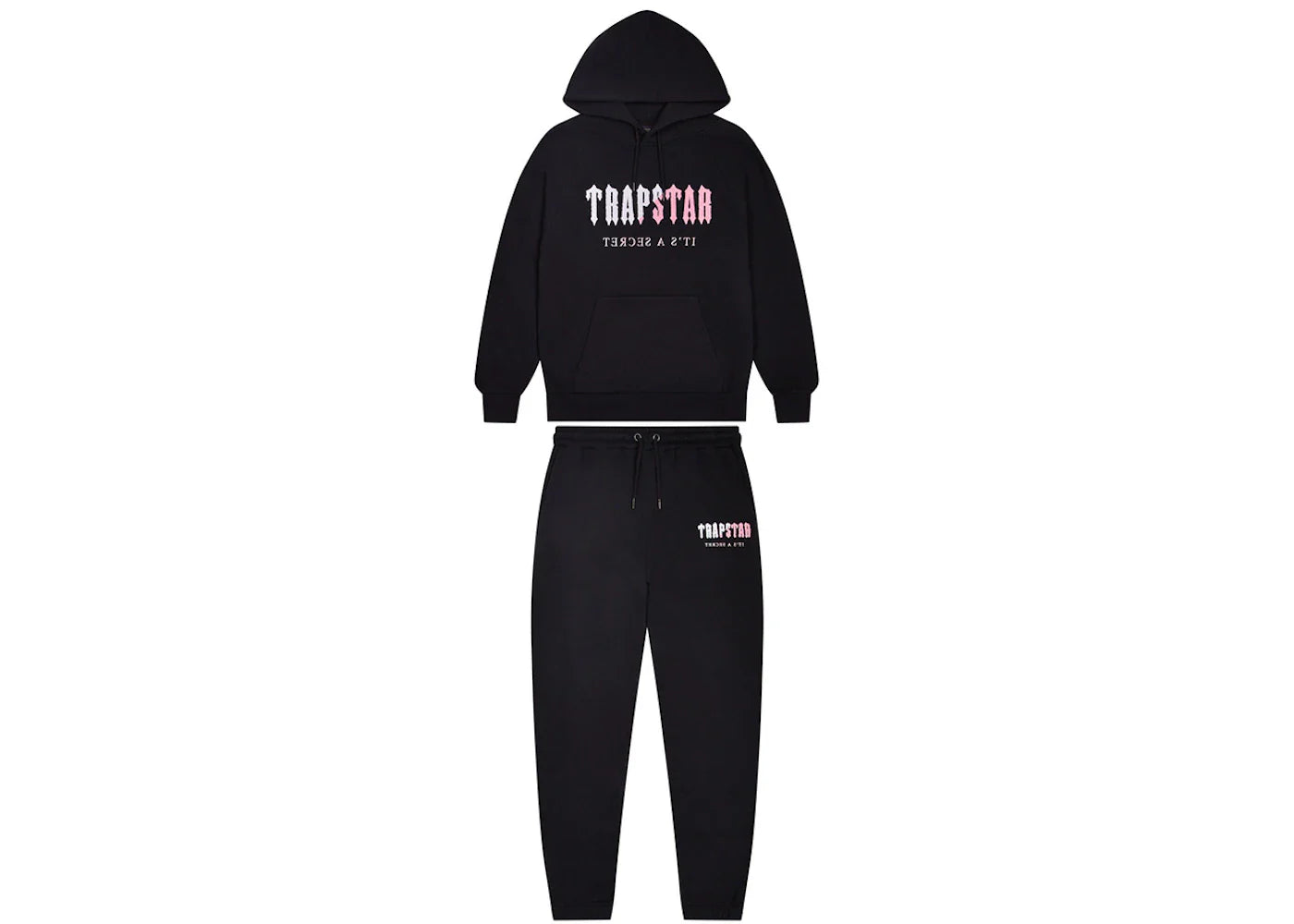 Trapstar Chenille Decoded Hoodie Tracksuit Black/Pink