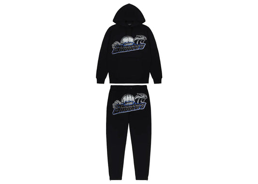 Trapstar Shooters Hoodie 2.0 Tracksuit - (BLACK/BLUE)