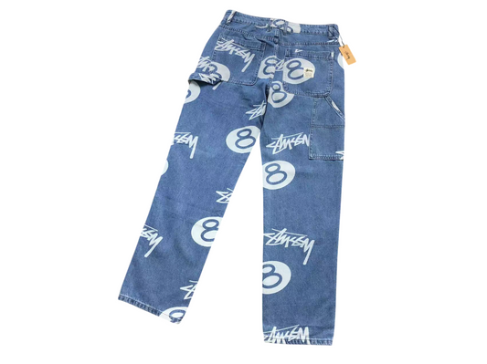 Stussy 8ball Jeans - (BLUE/WHITE)