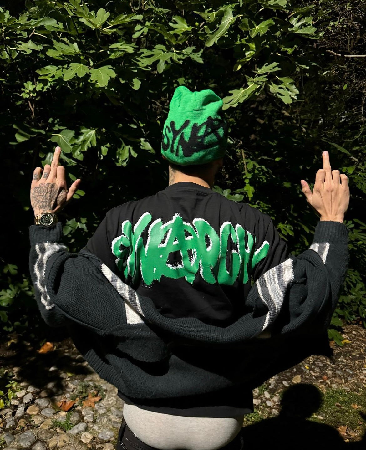 Syna World Reversible Beanie - (BLACK/GREEN)