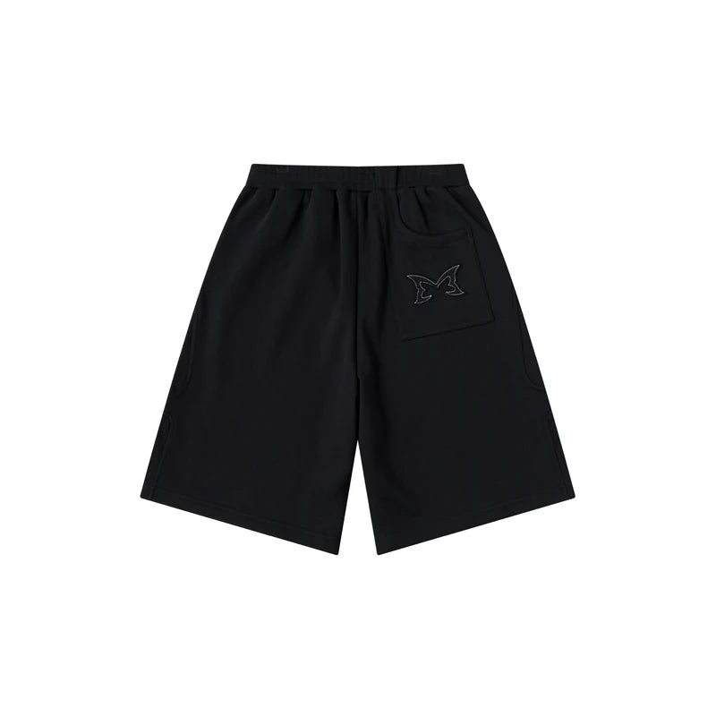 MERTRA Split Panel Shorts Black