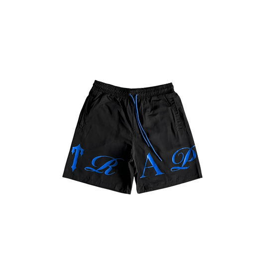 Trapstar Script Swimming Short - (BLACK/DAZZLING BLUE)