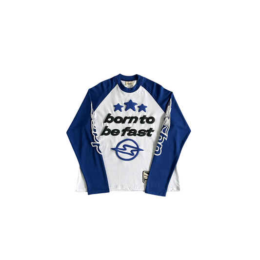 Broken Planet Born To Be Fast Longsleeve - (WHITE/BLUE)