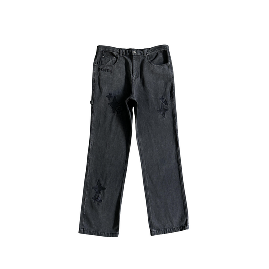 Broken Planet Stars Jeans - (BLACK)